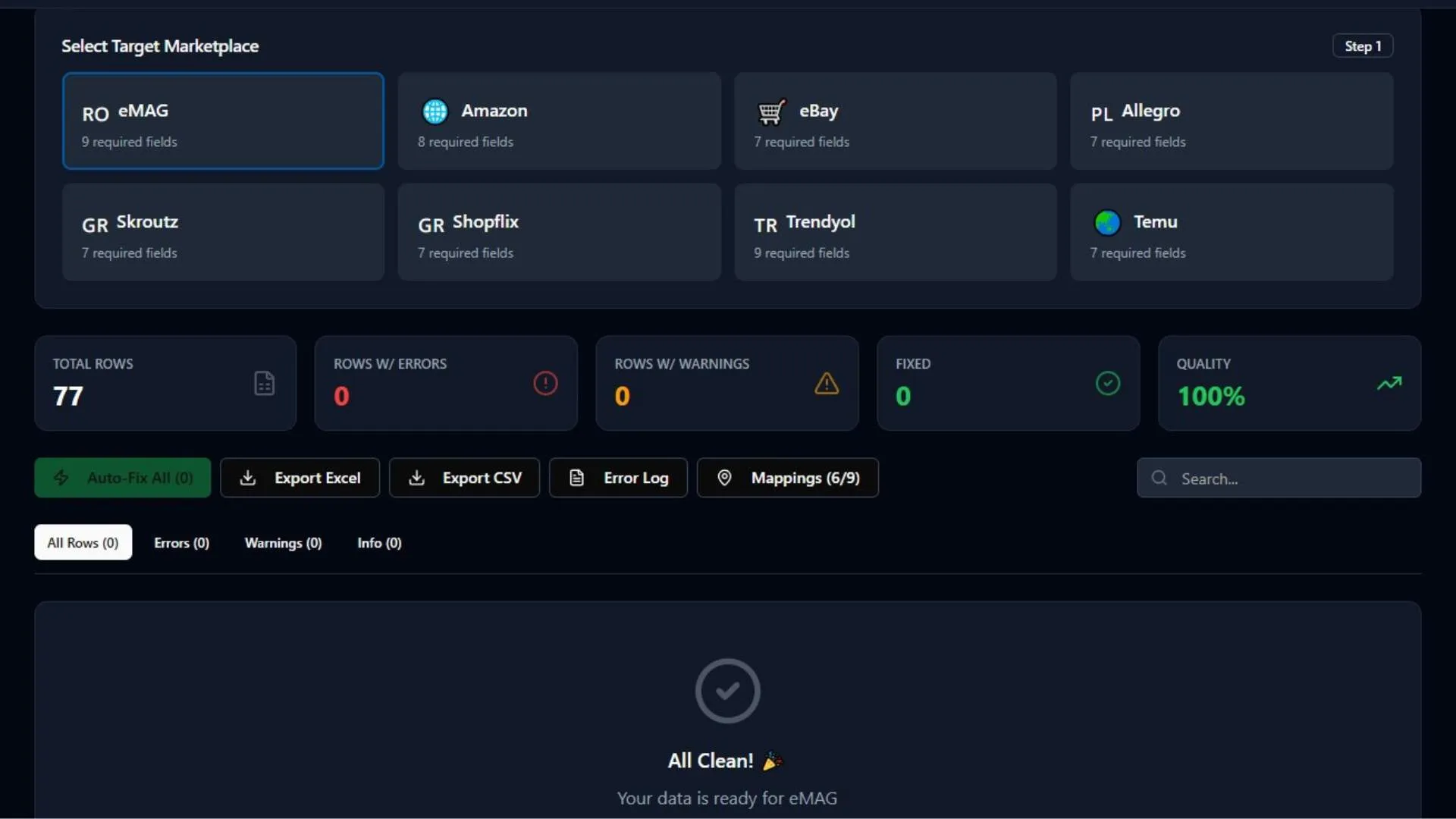 Product Validator marketplace listing tool κατασκευή από Tekrove